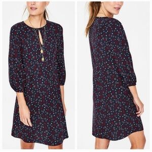 Boden Navy Blue Star Patriotic 3/4 Sleeve Vanessa Shift Shirt Dress